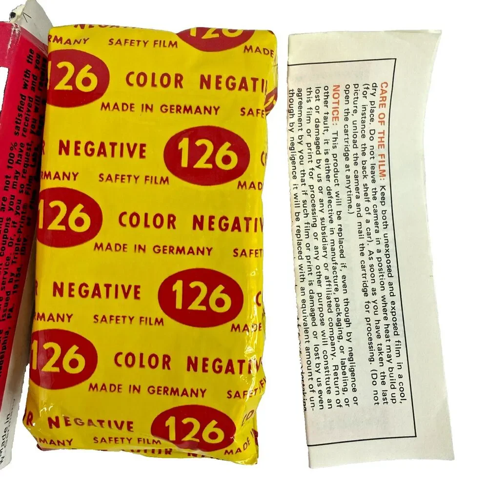 Vintage FCA Triple-Print Color 126 Film 12 Exposure Roll Kodak Instamatic 1976